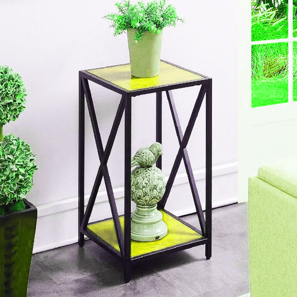 Tucson Metal Plant Stand in Cherry And Coffee Table